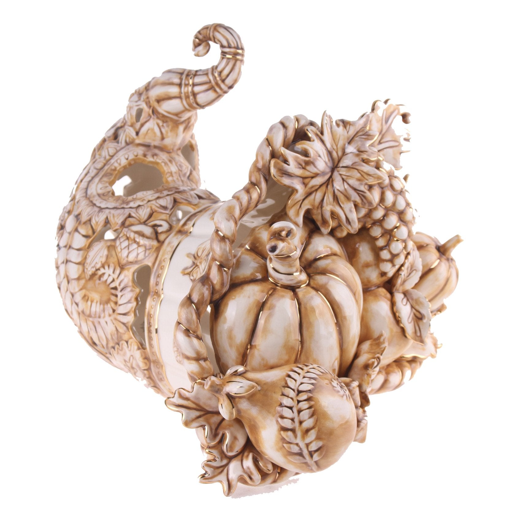 Thanksgiving Cornucopia Tealight Candle Holder Centerpiece