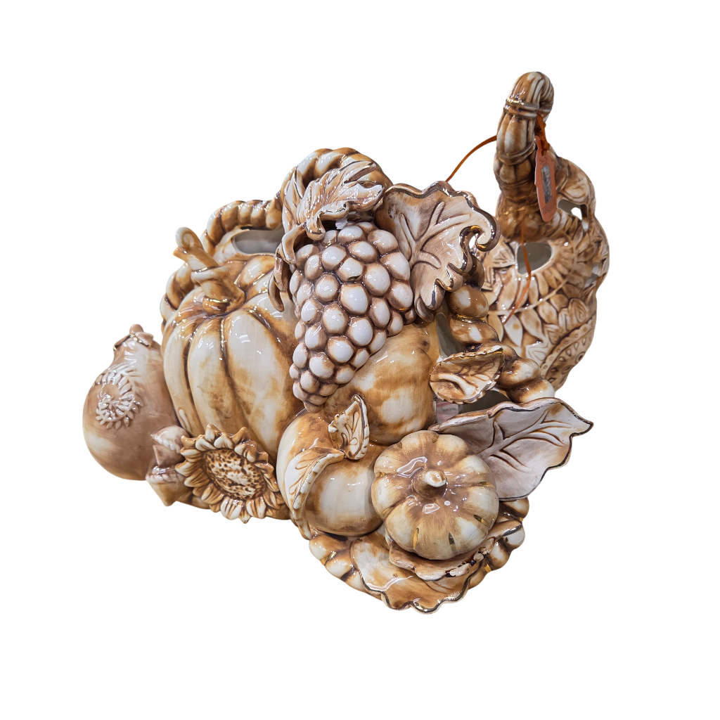 Thanksgiving Cornucopia Tealight Candle Holder Centerpiece