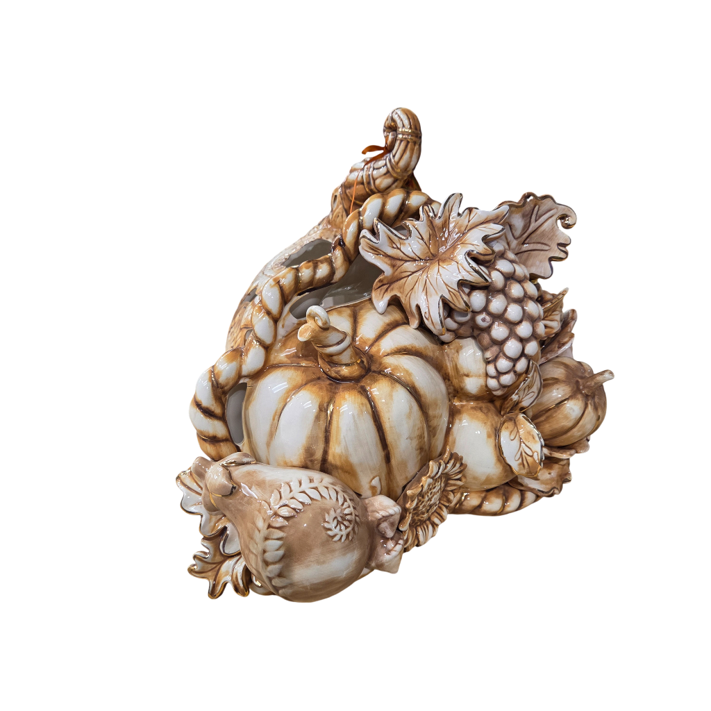 Thanksgiving Cornucopia Tealight Candle Holder Centerpiece