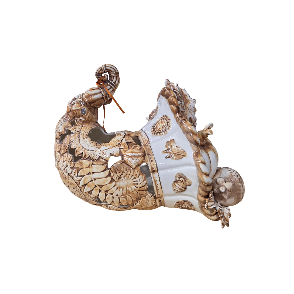 Thanksgiving Cornucopia Tealight Candle Holder Centerpiece