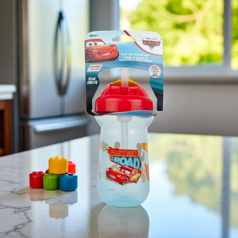 The First Years Cars Flip Top Straw Cup 10 oz