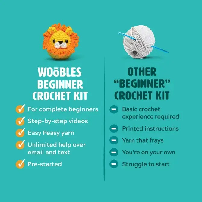 The Woobles Beginner Crochet Kit | Bacon the Pig