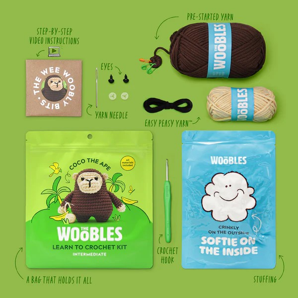 The Woobles Intermediate Crochet Kit | Coco the Ape