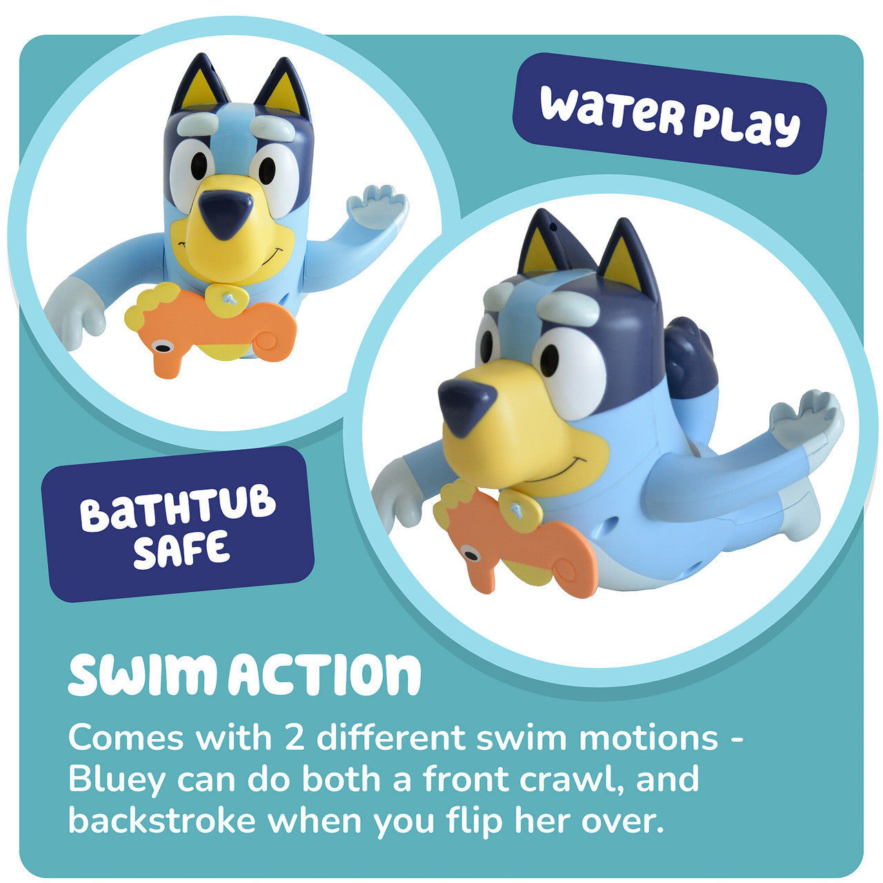 Toomies Swimming Bluey Bath Toy with Seahorse