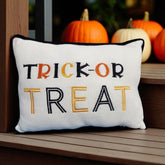 Trick or Treat Halloween Pillow | Reversible Pumpkin Throw Pillow | 12x16 Inch