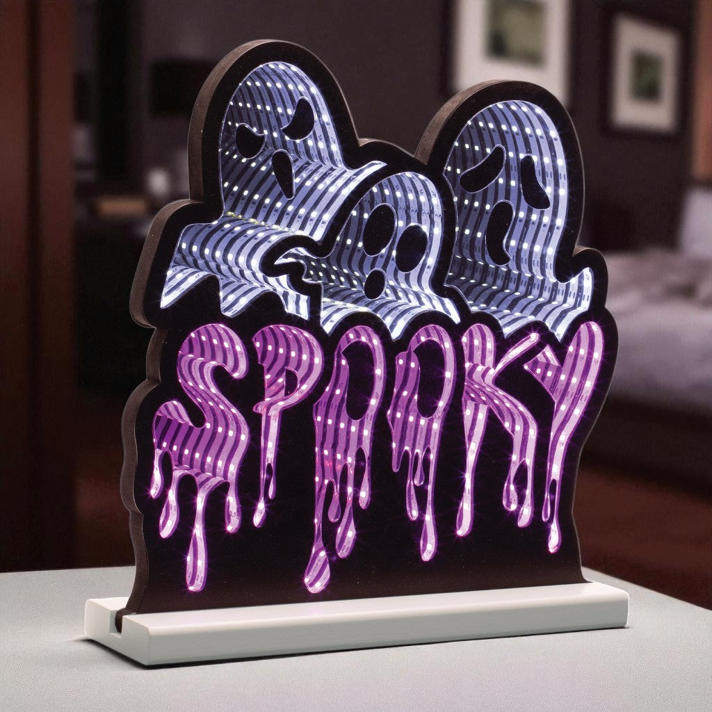 Triple Ghost Spooky Infinity Light 12.5"H