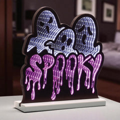 Triple Ghost Spooky Infinity Light 12.5"H