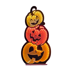 Triple Jack-o-Lantern Infinity Light 35.5"H