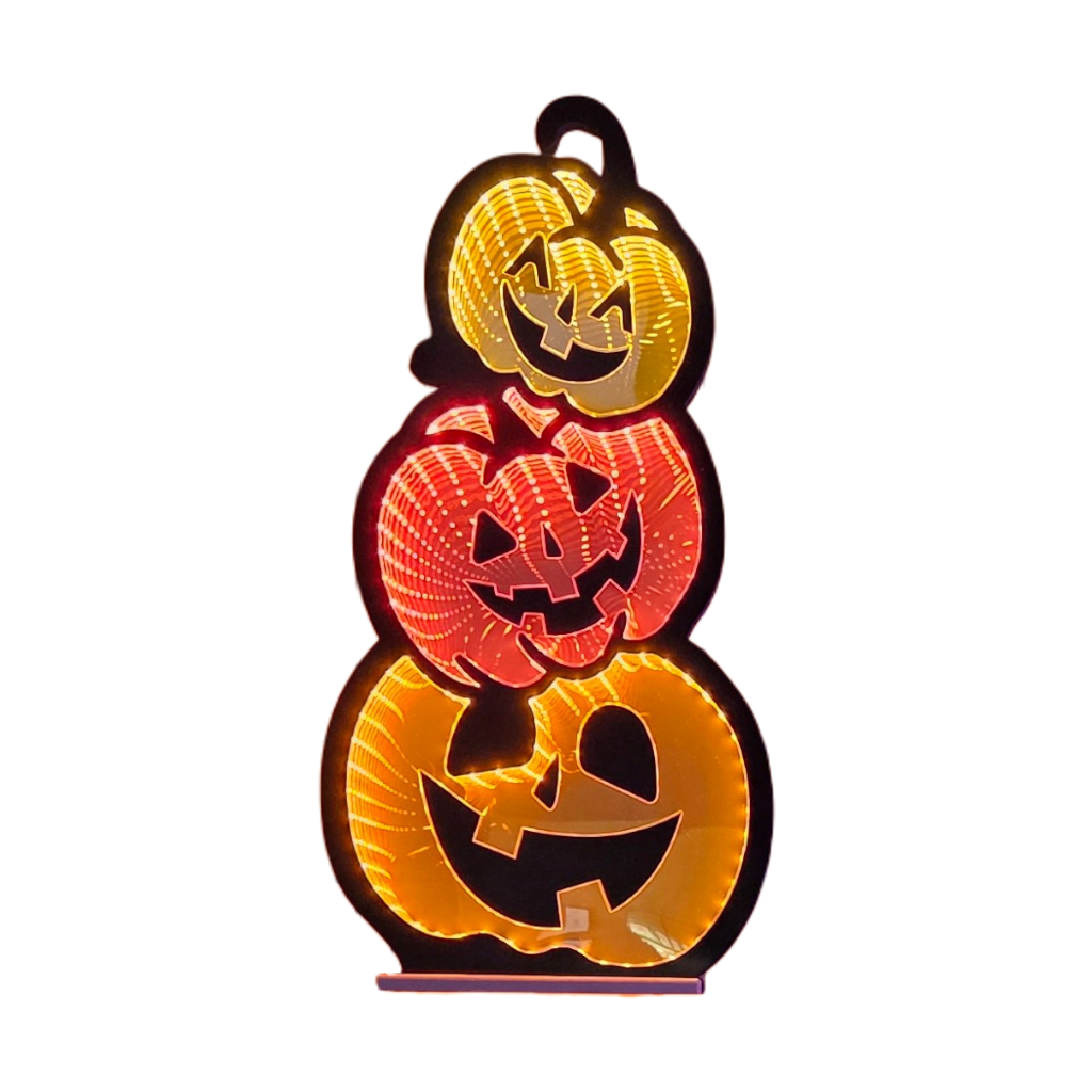 Triple Jack-o-Lantern Infinity Light 23"H