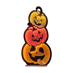 Triple Jack-o-Lantern Infinity Light 23"H
