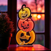 Triple Jack-o-Lantern Infinity Light 23"H