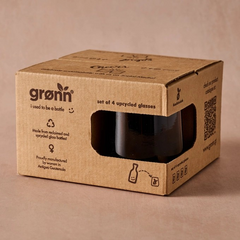 Upcycled Glass Tumbler Set | 8 oz Amber