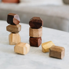 Upcycled Wood Stacking Stones | Set of 9