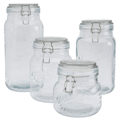Vintage-Style Mason Jar Canister Set (4-Piece)
