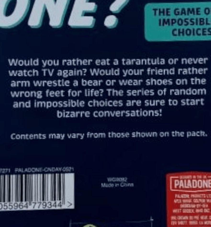 Which One? The Game of Impossible Choices Family Fun Game Night - 50 Cards