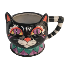 Whimsical Black Cat Mug