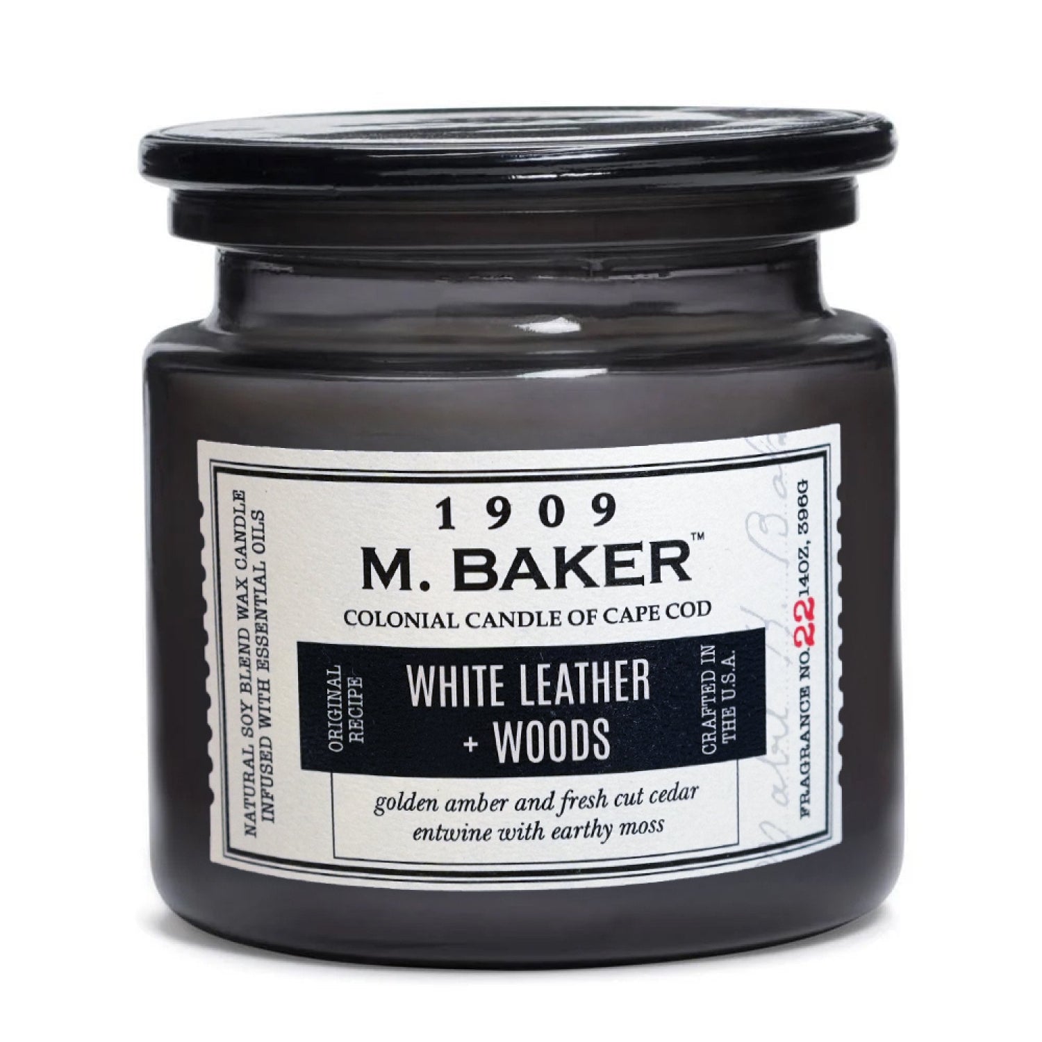 White Leather & Woods Candle
