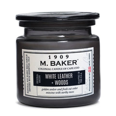 White Leather & Woods Candle