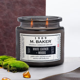White Leather & Woods Candle