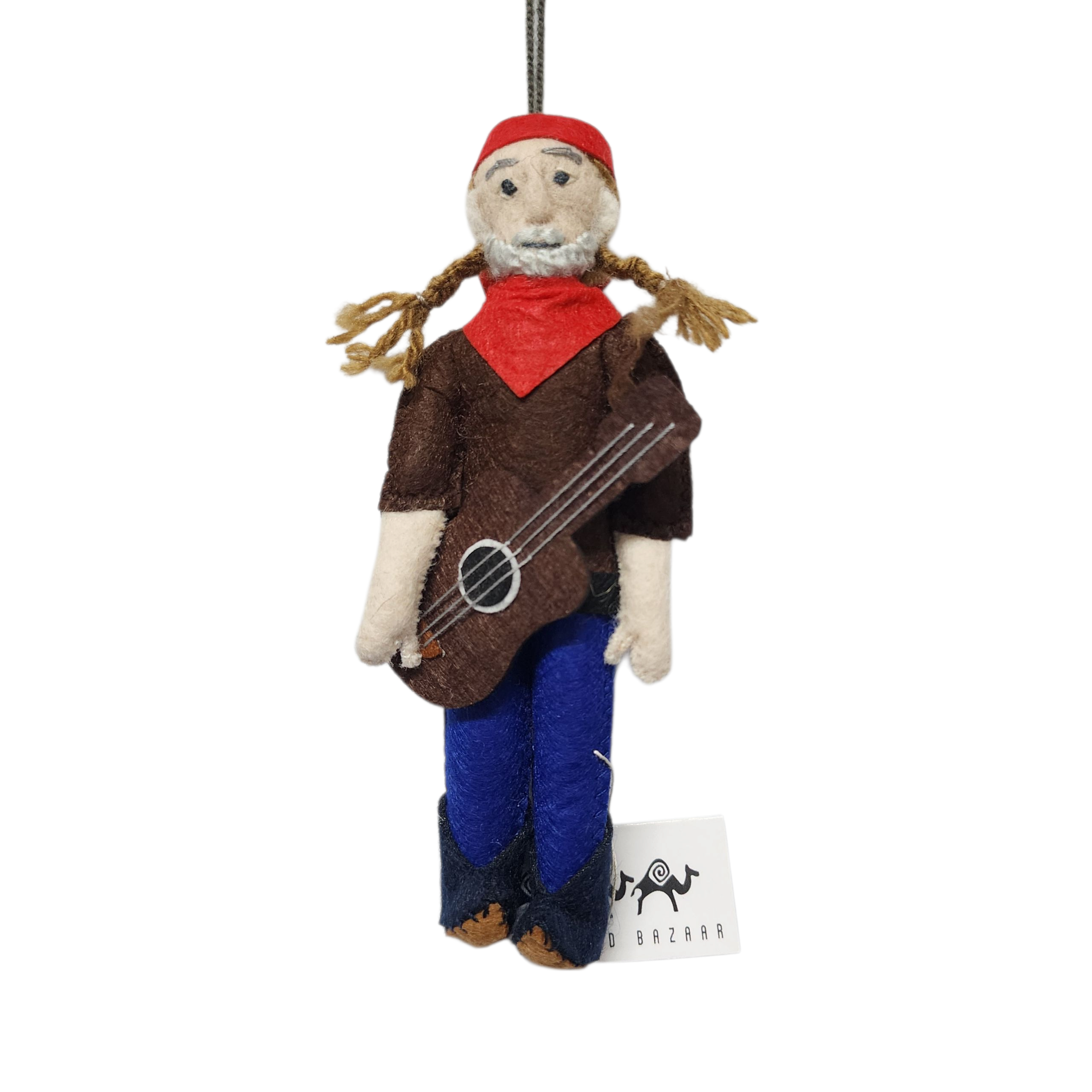 Willie Nelson Ornament | Handcrafted Felt Hanging Decor