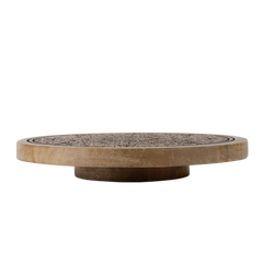 Wooden Lazy Susan - Etched Mandala Mango Wood