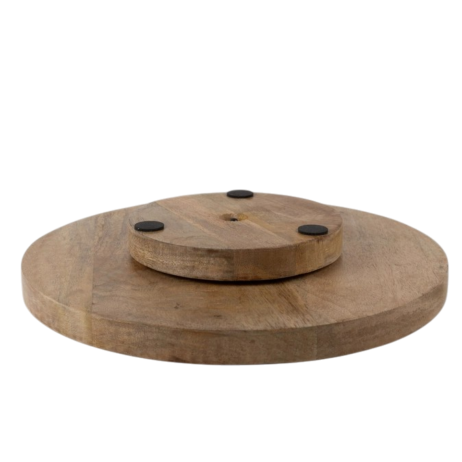 Wooden Lazy Susan - Etched Mandala Mango Wood