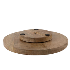 Wooden Lazy Susan - Etched Mandala Mango Wood