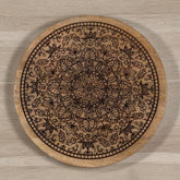 Wooden Lazy Susan - Etched Mandala Mango Wood