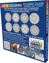 ZORBITZ Joy of Coloring Stained Glass Window Art Clings DIY Kit Mandala Geometric