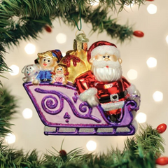Old World Christmas Santa and Friends Glass Ornament