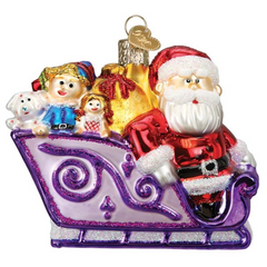 Old World Christmas Santa and Friends Glass Ornament
