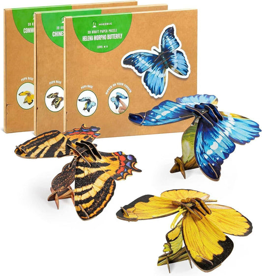 3D Butterfly Puzzle Kids Paper Craft Eco-Friendly Educational STEM Toy Ages 7+ - Sammi's Attic
