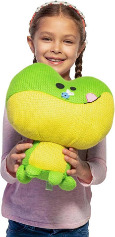Ami Amis Crochet Frog Plush Knit Pickle Pillow Stuffed Animal 10 In