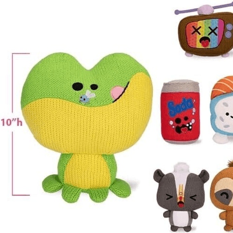 Ami Amis Crochet Frog Plush Knit Pickle Pillow Stuffed Animal 10 In