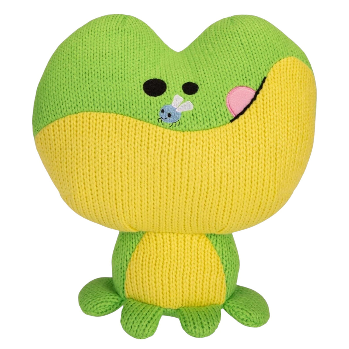 Ami Amis Crochet Frog Plush Knit Pickle Pillow Stuffed Animal 10 In