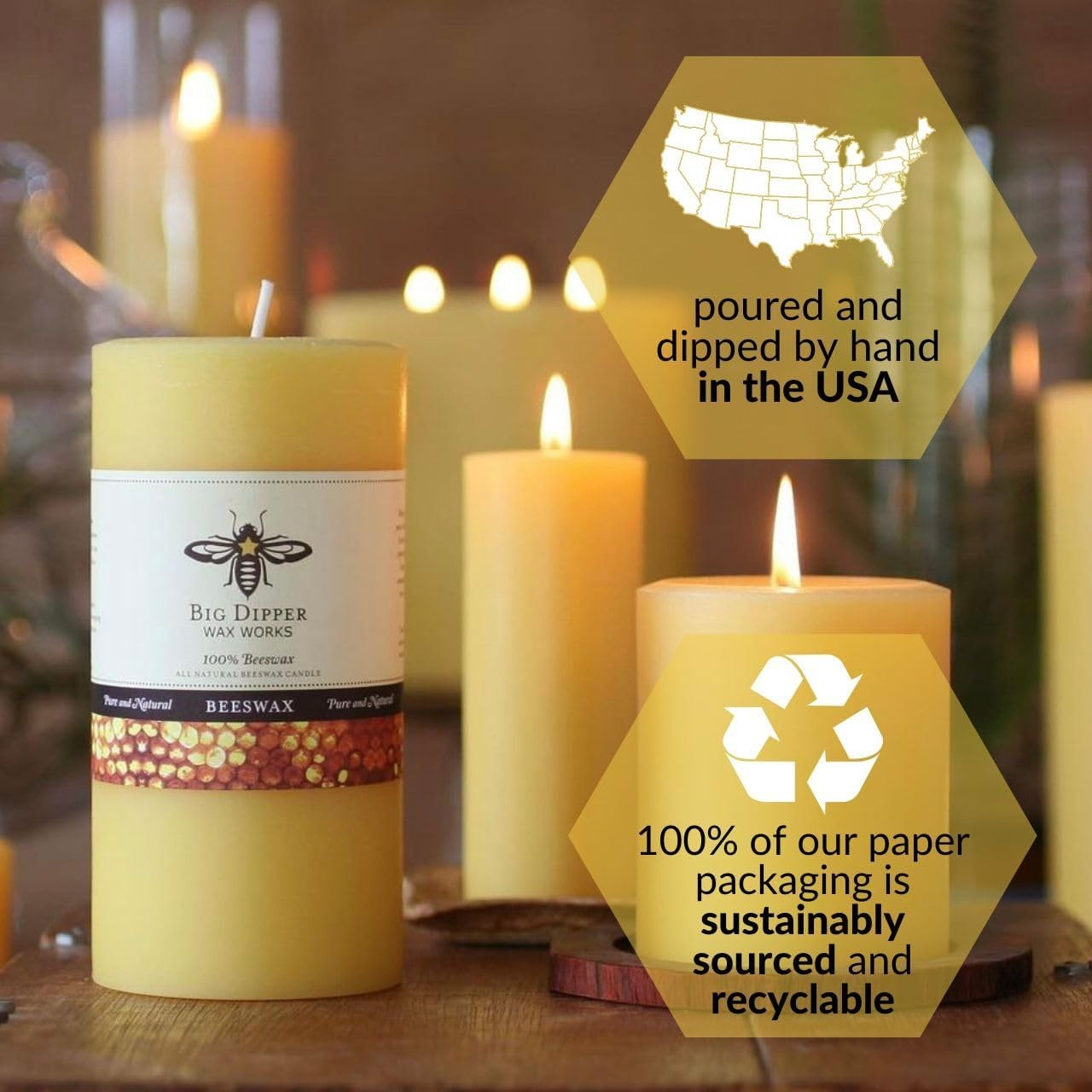 Beeswax Pillar Candle