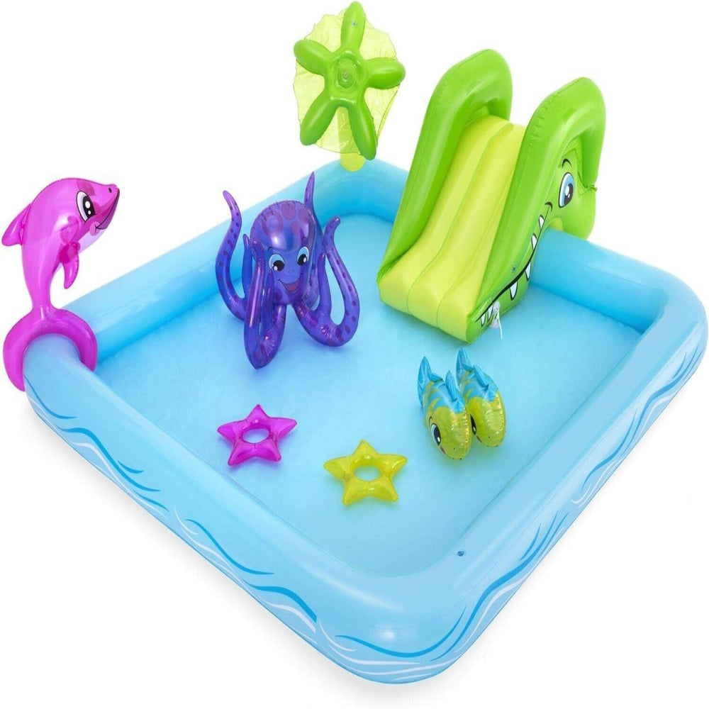 Bestway H2O Go Fantastic Aquarium Play Center Pool Set Slide Sprinkler Ages 2+