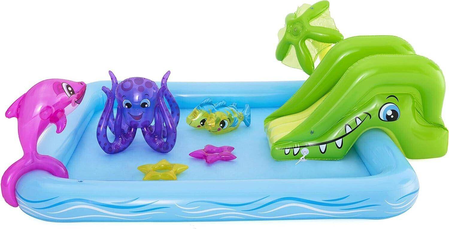 Bestway H2O Go Fantastic Aquarium Play Center Pool Set Slide Sprinkler Ages 2+