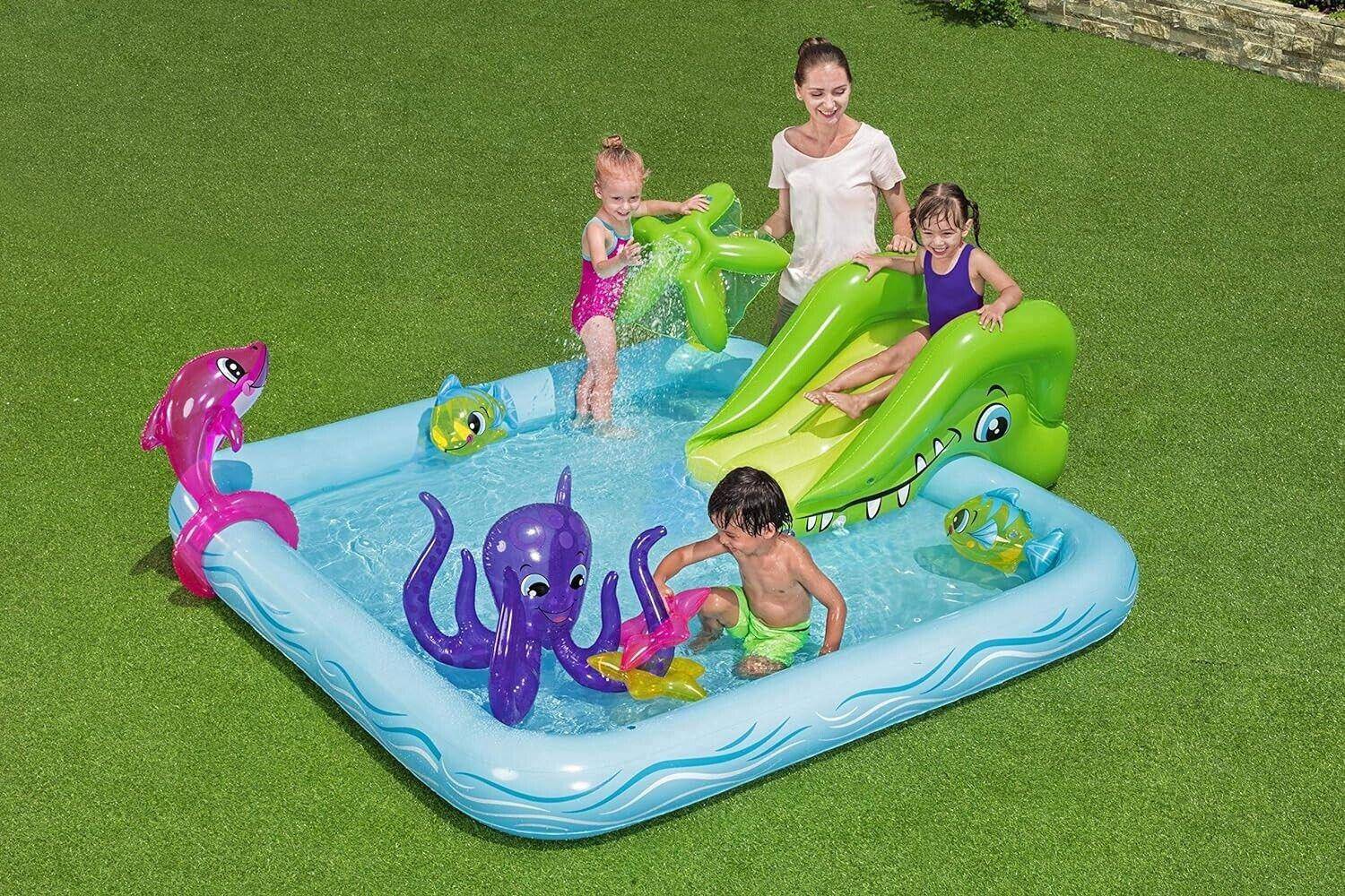 Bestway H2O Go Fantastic Aquarium Play Center Pool Set Slide Sprinkler Ages 2+