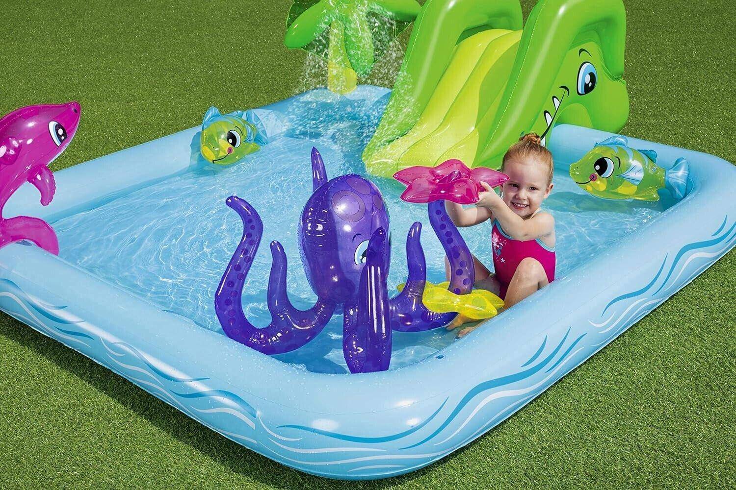 Bestway H2O Go Fantastic Aquarium Play Center Pool Set Slide Sprinkler Ages 2+