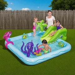 Bestway H2O Go Fantastic Aquarium Play Center Pool Set Slide Sprinkler Ages 2+