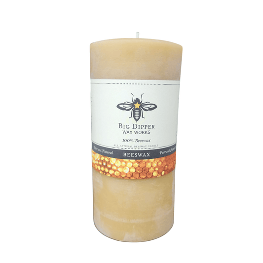 Big Dipper Wax Works Pure Beeswax Pillar Candle - Natural 3" x 6" - Sammi's Attic