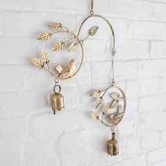 Bird Iron Wind Chime | Antique Gold Finish