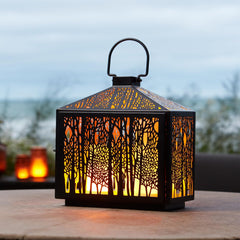 Black Iron Forest Lantern 12"
