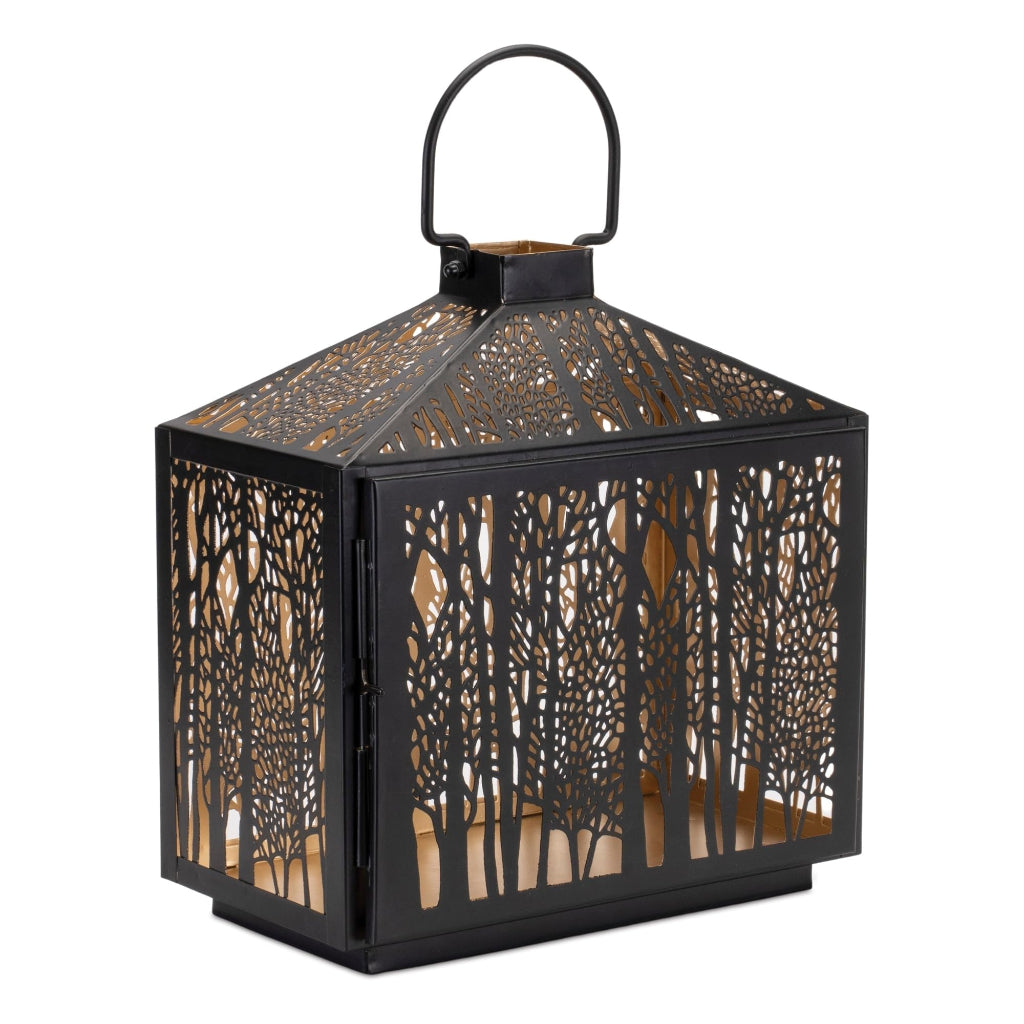 Black Iron Forest Lantern 12"