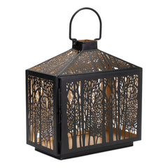 Black Iron Forest Lantern 12"