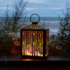 Black Iron Forest Lantern 16"