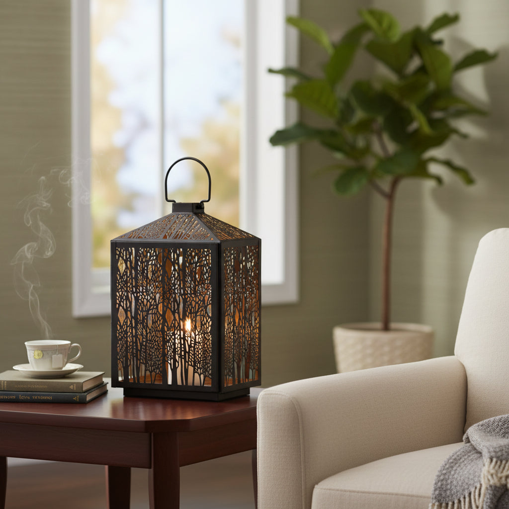Black Iron Forest Lantern 16"