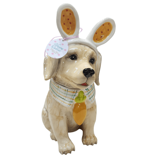 Blue Sky Clayworks 21248 In My Easter Best Golden Retriever Cookie Treat Jar - Sammi's Attic