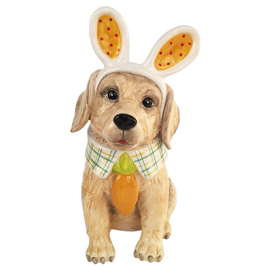 Blue Sky Clayworks 21248 In My Easter Best Golden Retriever Cookie Treat Jar - Sammi's Attic